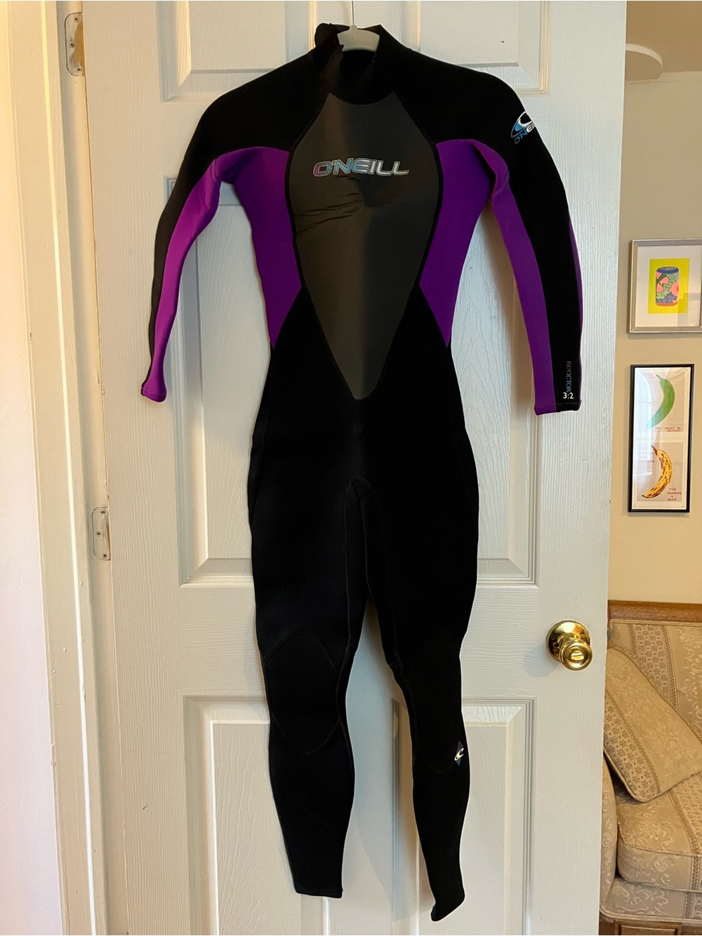 O'Neill Full-Body Wetsuit in Black and Purple